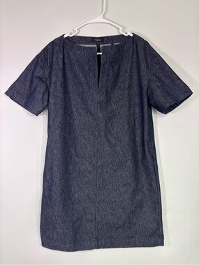 theory denim shift dress NWT Theory Narlica Sleeveless Linen Chambray Shift Dress Deep Denim 4 6 $345